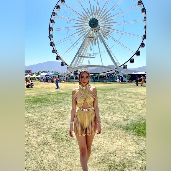 Denisse M Vera Luxe Solstice Dress in Gold (size US 0/2) - Picture 4 of 5